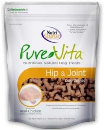 Pure Vita Hip & Joint Dog Treats with Real Chicken, 6oz (3-Pack)