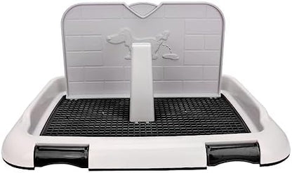 Indoor Dog Potty Tray - Miniature Poodle Pad Holder, Anti-Slide Plastic Potty for Small & Medium Dogs (Black)