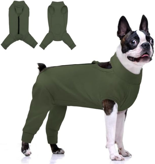 KOESON Dog Recovery Suit for Rear Legs with Back Zipper, Strechy Dog Recovery Onesie After Surgery, Soft Back Leg Sleeve to Stop Licking for Female Male Dogs, Pet Rear Leg Wound Cover for Medium Dogs