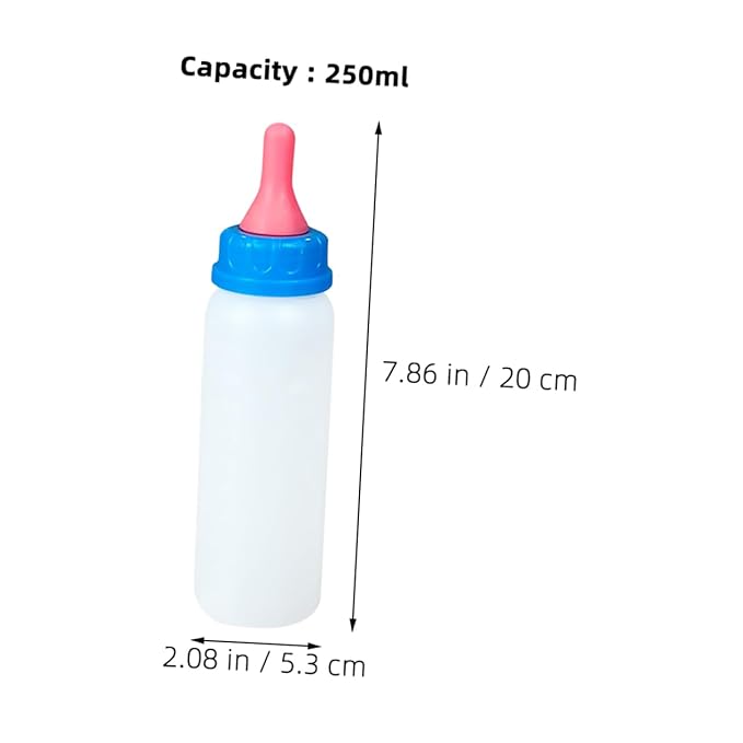 Kisangel 4pcs Calf Feeding Bottle Set for Newborn Goats Lambs and Piglets Sturdy Easy-to-Use PET Nursing Bottles Nipple for Effective Milk Feeding