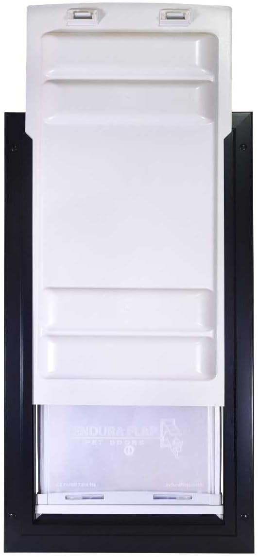Endura Flap Giant Dog Door for Doors | Designed for Big & Tall Dog Breeds | Insulated Flap for Energy Efficiency | Weather-Resistant & Secure Aluminum Frame | Black, Extra Large, Single Flap
