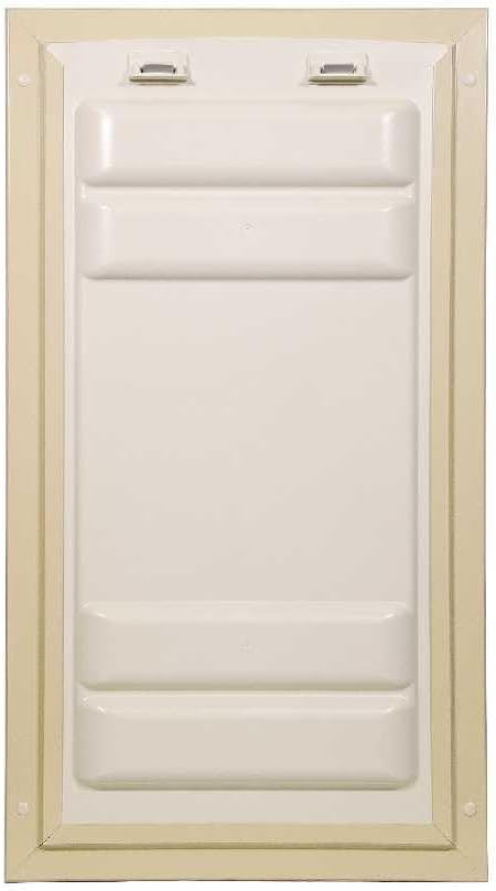 Liberty Pet Door for Doors | Clear Vinyl Dog & Cat Flap for Interior & Exterior Doors | Durable Rust-Free Aluminum Frame | Tan, Small, Single Flap