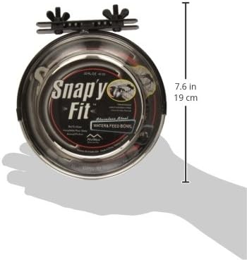 MidWest Homes for Pets Snap'y Fit Stainless Steel Food or Water Bowl, Holds 20 Ounces, Mounts to Wire Crates, No-Tip Design, Rust-Resistant, for Small Dogs and Cats