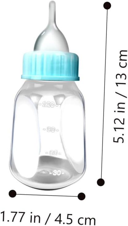 GANAZONO 2Pcs Kitten Milk Bottles with Silicone Nipples for Nursing Cats and Puppies Portable Lightweight Manual Feeder Kit with Leak-Resistant Design for Small Pets Easy to Clean and Carry