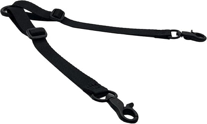 Double Headed Hook pet Safety Nylon 2-Way Coupler with Nickel-Plated Swivel Clip (DK0970-BLK-UP-1P)