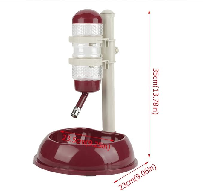 Adjustable Pets Dog Bowl Feeder Water Dispenser Drinking Bottle Food Container Bowl Bottle Standing Dispenser for Cats Dogs Green(Brown) Dog Supplies