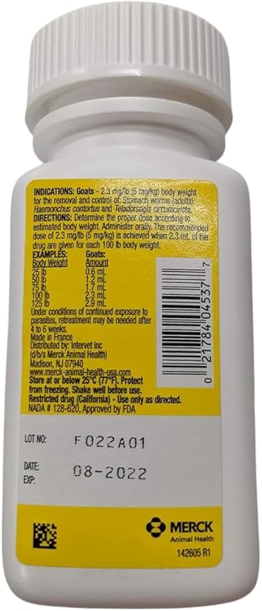 Merck Safe-Guard Goat Dewormer 125ml, 2 pack