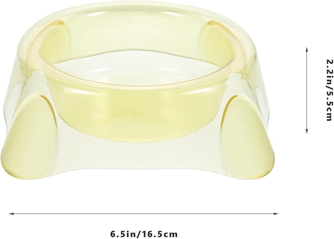 HEMOTON Pet Dog Bowl Large Yellow Crystal Food Container Puppy Feeding Dish Cage Feeder for Indoor Use