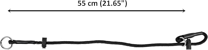 Dingo Gear Dog Choke Collar Hand Sewn Strong Polypropylene Braided Cord Two Limiters Waterproof Choker for K9 Training IGP Agitation Bite Work Obedience L - Black (S04049)