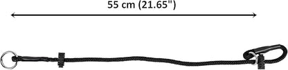 Dingo Gear Dog Choke Collar Hand Sewn Strong Polypropylene Braided Cord Two Limiters Waterproof Choker for K9 Training IGP Agitation Bite Work Obedience L - Black (S04049)