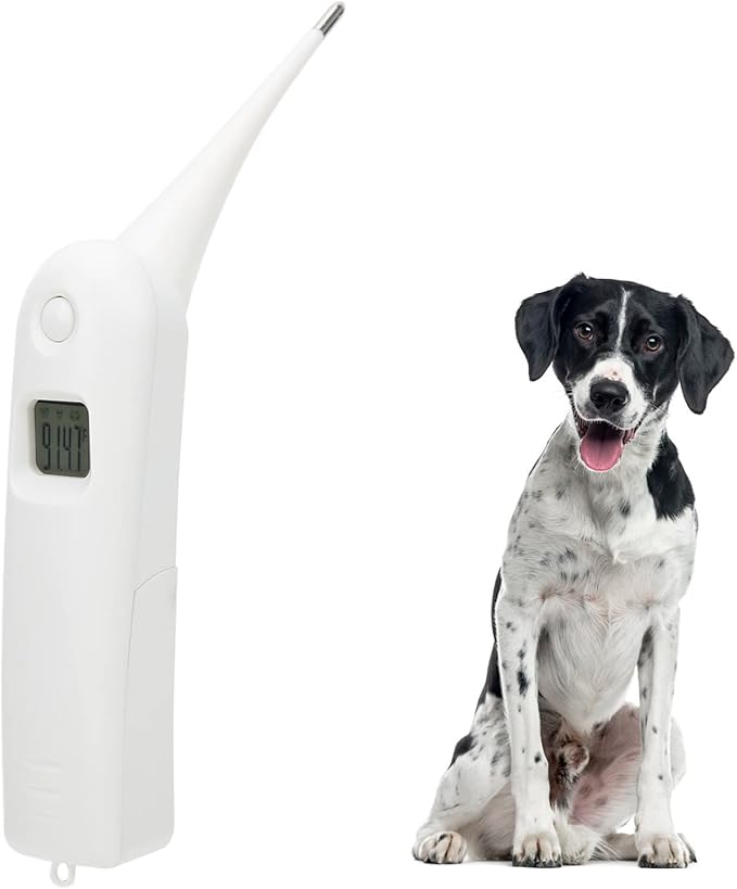 Pig Thermometer Electronic LCD Pet Veterinary Thermometer with Memory Function for Dogs Cats Pet Dog Thermometer Horse Anus Thermometer Fast Digital Veterinary Thermometer