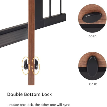 beeNbkks Barn Door Dog Gate, Anti-Kick Pet Gate with Walk Through Door, Modern Farmhouse Puppy Gate, Pressure Mounted Safety Dog Gate for Doorways Stairs House, for 29" to 40" Wide Openings, 30" Tall