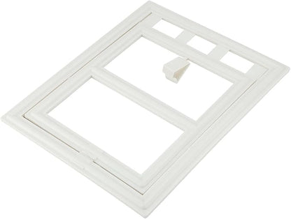 Acouto Screen Fit Pet Door Plastic Pet Dog Puppy Door Locking Safe Flap Screen Window Gate Doors, & Ramps (L Japanese Font)
