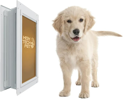 DuraFlex Heavy-Duty Aluminum Frame Pet Door for Medium-Sized Dogs (up to 30 lbs.) by High Tech Pet - Easy Installation Dog Door,Wall Mount,Air Tight,Security Panel (8.25 x 17.25 Opening) - AF-3-MW