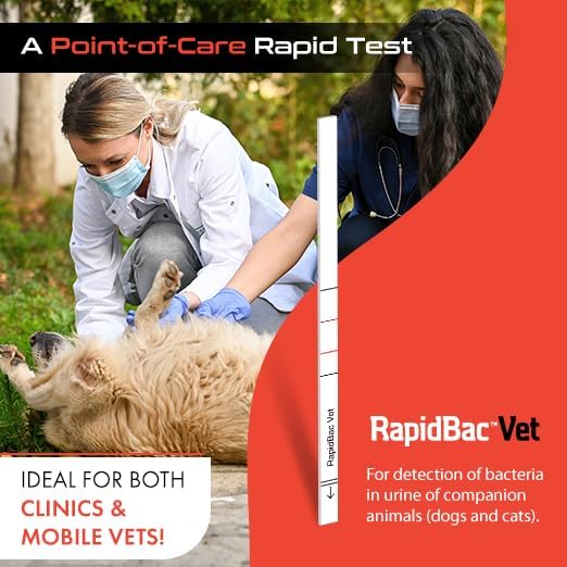 RapidBac™ Vet – 15-Minute at-Home Urine Test for Dogs and Cats to Quickly Screen for UTI Causing Bacteria, 1 Pack