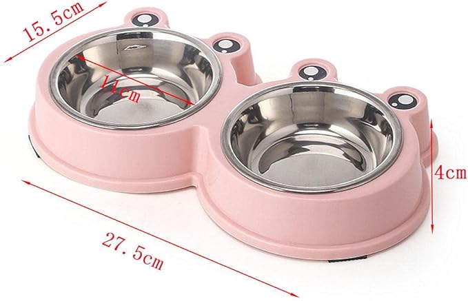 Pets Feeder Bowl Dog Dishes Pet Bowls Dog Food Water Feeder Stainless Steel Pet Drinking Dish Feeder Cat Puppy Feeding Supplies Dog Accessories Blue