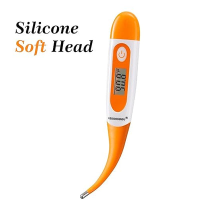 Digital Pet Thermometer for Accurate Fever Detection, Suitable for Cats/Dogs/Horse/Veterinarian, Waterproof Pet Thermometer, Fast and Accurate Measurements in 20 Seconds (Orange)