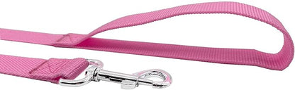 Nylon Dog Training Leash, Traction Rope, 4Ft /5 Foot /6 Feet Long, 5/8 inch 3/4 Inch 1 Inch Wide, for Small and Medium Dogs (1'' x 7 FT, Pink)
