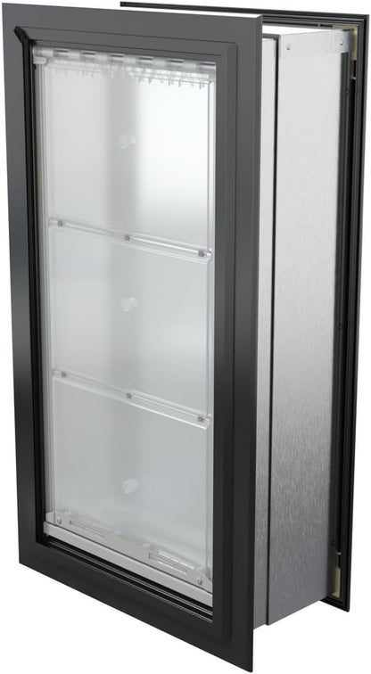 Endura Flap Pet Door for Walls in Black | Energy-Efficient Single Flap Design for Wall Installations | All-Weather Protection with All-Metal Telescoping Tunnel | Black, XXL, Single Flap