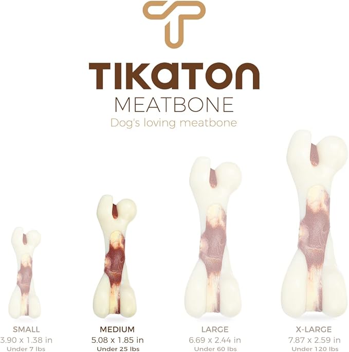Tikaton Dog Chew Toys for Aggressive Chewers, Vension Flavor Durable Dog Teething Chew Toys Bones for Large/Medium/Small Puppies
