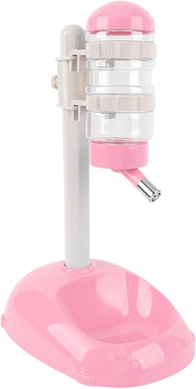 Pssopp Dog Standing Water Dispenser Feeder, Automatic Feeders Capacity Pet Standing Water Dispenser Feeder for Playful Pets Dog, 500ml Automatic Pet (Pink)