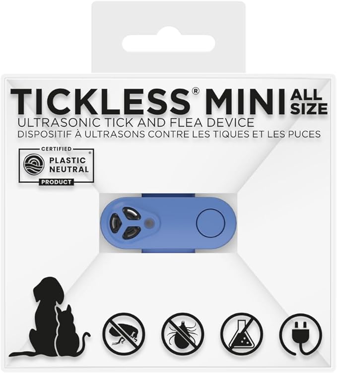 TICKLESS Mini Chemical Free, Ultrasonic, Natural Flea & Tick Bite Prevention - Greek Blue