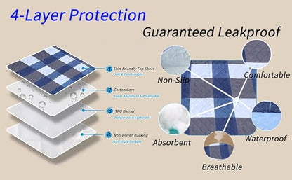 Washable Pee Pads for Dogs with 4-Layer Integrated Waterproof Design, Reusable Super Absorbent Non-Slip Puppy Pads for Crate Training, Home Floor Protection , 20‘’×28‘’ Pack of 2