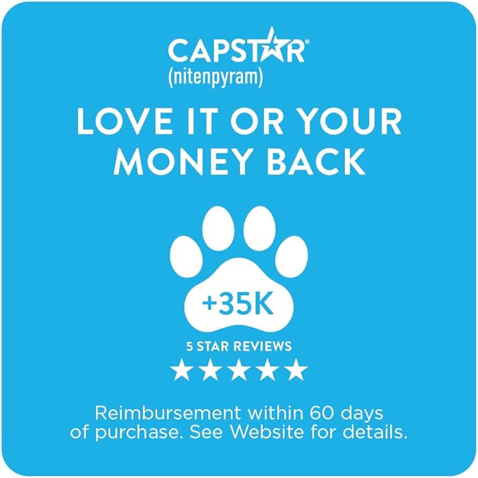 Capstar for Dogs (nitenpyram), Fast-Acting Oral Flea Treatment for Dogs Over 25+ lbs, Vet-Recommended Flea Medication Tablets Start Killing in 30 Minutes, 12 Doses (Includes Two 6-Count Boxes)
