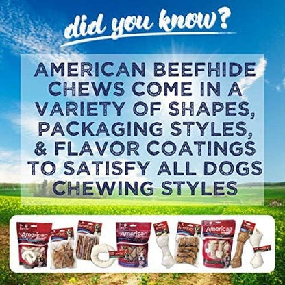 Pet Factory American Beefhide 5in Twist Sticks Dog Dental Chews - Natural Rawhide Dental Chews for Small to Medium Dogs, Promotes Oral Health - Natural, 5 Inches (1 lb Pack)