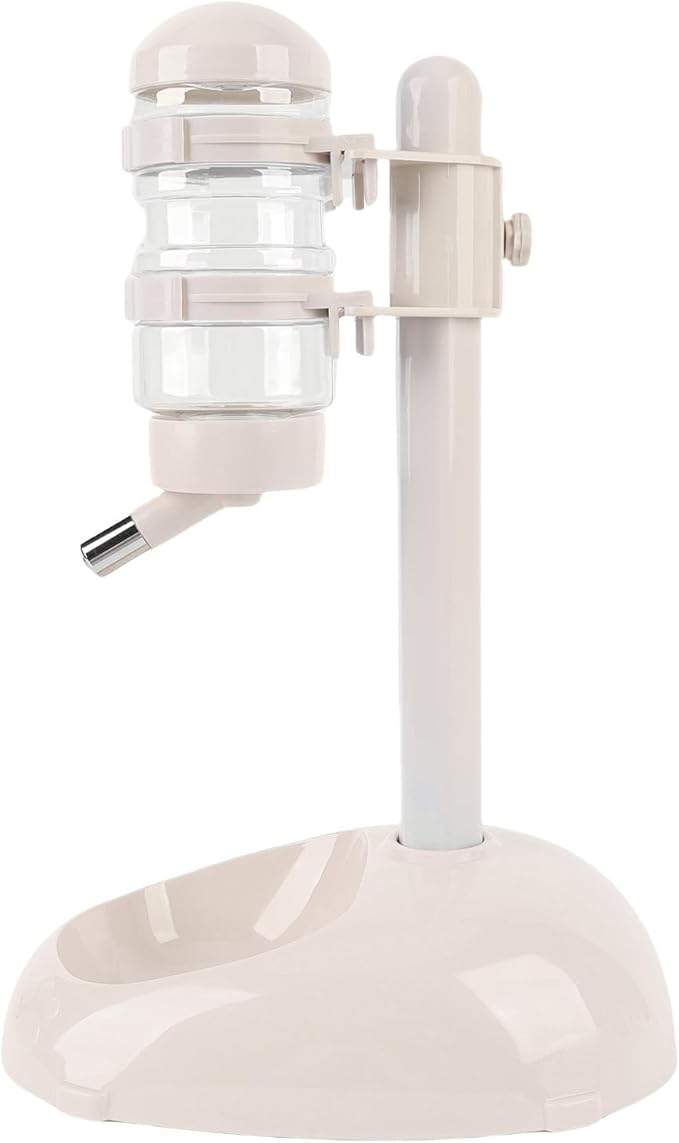Zopsc Pet Adjustable Height Standing Water Dispenser for Puppies, Smart Feeder for Dogs and Cats, Easy to Clean Bowl for Healthy Pets (Creamy White)