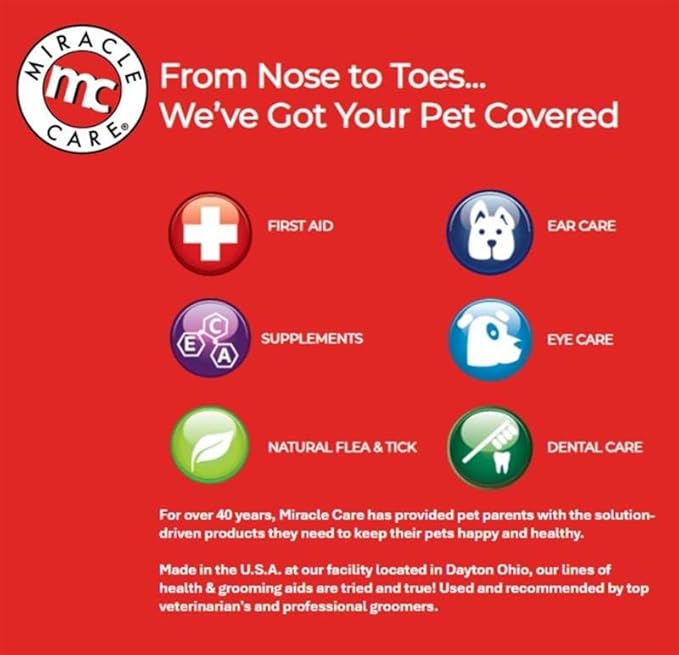 Miracle Care Kwik Stop Styptic Powder for Dogs, Cats and Birds, 1.5 Ounce, Fast-Acting Blood Stop Powder with Pain Relieving Benzocaine