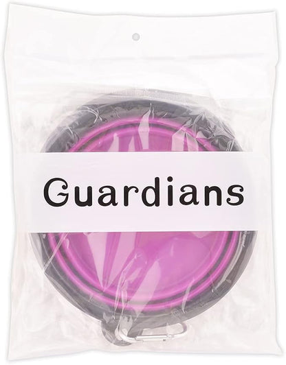 Large Collapsible Dog Bowls, 34oz Travel Water Food Bowls Portable Foldable Collapse Dishes with Carabiner Clip, 2 Pack (Purple+Red)
