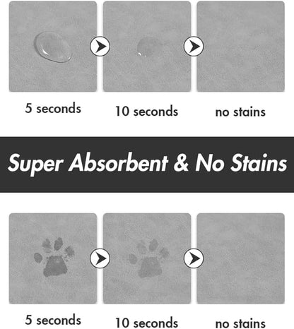 Absorbent Dog Water Mat-Dog Mat for Food and Water Bowl, Quick Dry Pet Feeding Mat, No Stains Dog Food mat, Dog Accessories Pet Supplies Mat-Dog Water Bowl Mat for Messy Drinkers