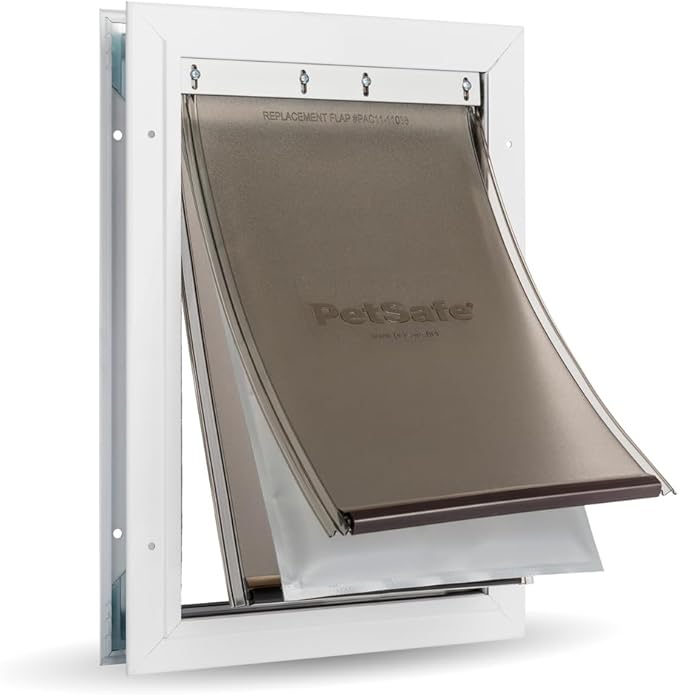 PetSafe Extreme Weather Aluminum Pet Door - Energy-Saving Thermal Barrier Pet Flap with Slide-in Door Locking & Secure Flap Cover - for Dogs Up to 100 Lb - Large