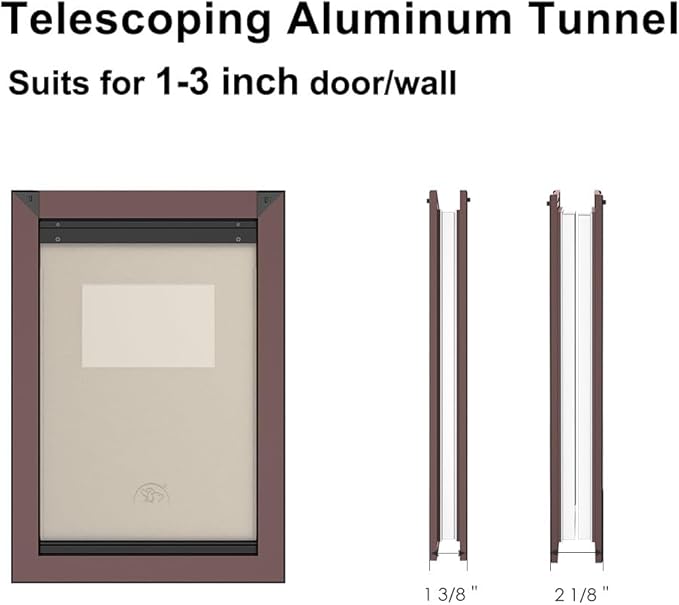 Rescumascer Large Dog Door for Door, Doggy Door with Two Sliding Lock Panels, Aluminum Doggie Door for Large Dogs up to 80lbs