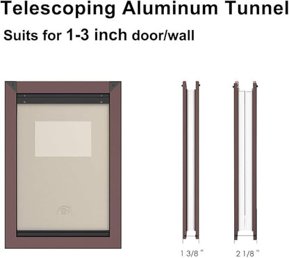 Rescumascer Aluminum Medium Dog Door for Door, Doggie Door with Two Sliding Lock Panels for Extreme weathter, Dog Door for Medium Dogs up to 30lbs
