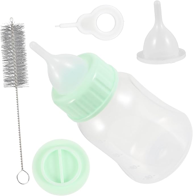 Happyyami 1 Set Portable Cat Milk Bottle Ergonomic Leak Pet Nursing Feeder for Kittens and Puppies for Various Milk Reusable and Sturdy Design for Small Animals