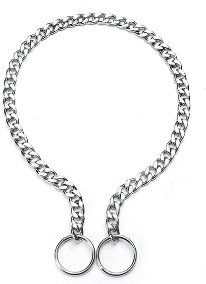 Slip P Chain for Large Dogs, Silver Metal Training Link Martingale Collars for XXS XS Small Medium XL Breed Dogs, L