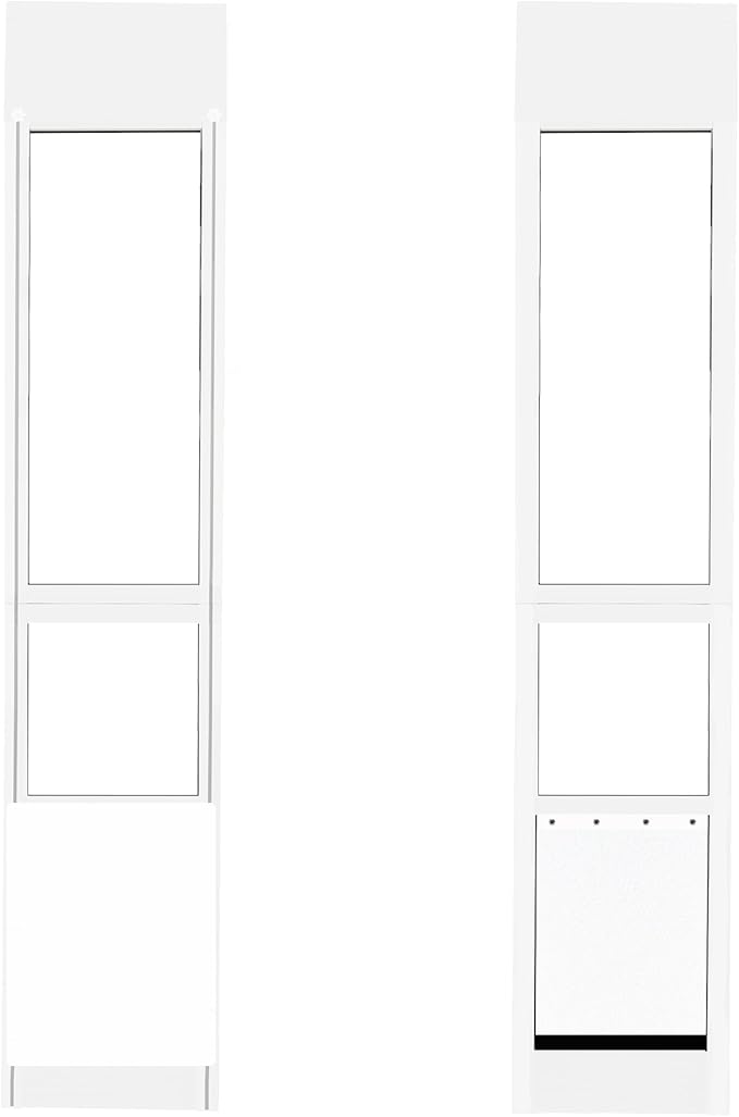 Large Dog Door for Sliding Glass Door,Doggy Door for Sliding Doors, Adjustable Height 76“ to 81” Pet Door for Patio Slider,Sliding Glass Dog Door
