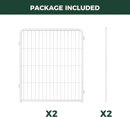 FXW AuraSpace Pro Acrylic & Wire Mesh Indoor Dog Playpen, 32" Height 2 Metal Panels Metal Dog Pen for Small and Medium Dogs, White│Patented