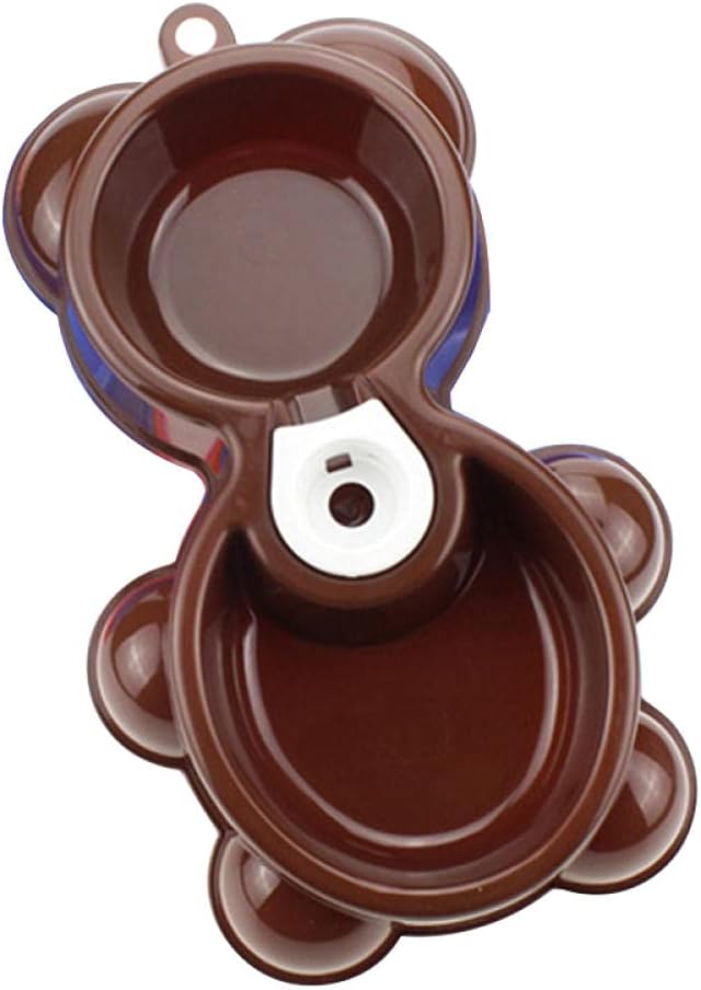 Pet Bowls Double Pet Bowls Dog Food Water Feeder Plastic Pet Drinking Dish Feeder Cat Puppy Feeding Supplies Small Dog Accessories Coffee