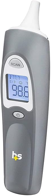 HealthSmart Digital Ear Thermometer for Babies, Kids and Adults - Instant and Accurate Results, Infrared Technology, Visual Fever Indicator, and 30 Disposable Lens Covers, FSA & HSA Eligible
