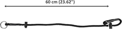 Dingo Gear Dog Choke Collar Hand Sewn Strong Polypropylene Braided Cord Two Limiters Waterproof Choker for K9 Training IGP Agitation Bite Work Obedience XL - Black (S04050)