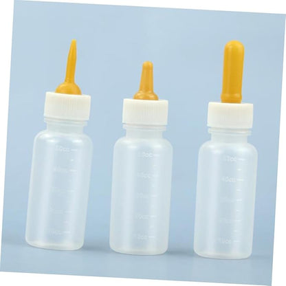 Kisangel 3pcs Pet Feeding Bottles for Puppies and Kittens Safe and Reusable Milk Feeders with Different Nipple for Newborn Small Animals for Hamsters Rabbits and More