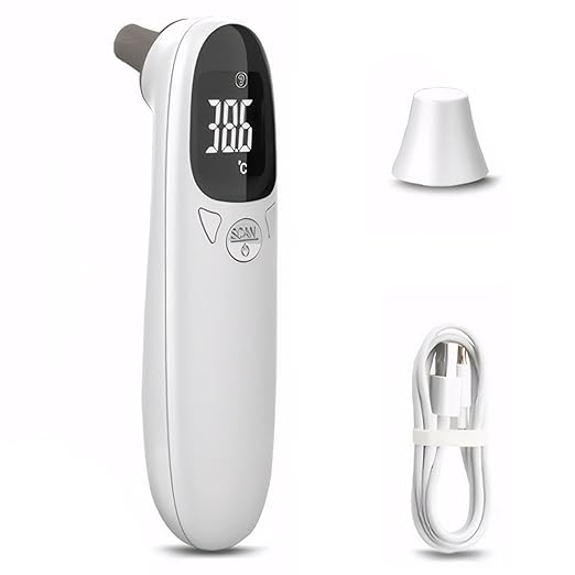 Cat Ear Thermometer for Pet, Accurate 32-42.9℃ Digital USB Rechargeable 5x1.5 Thermometer for Dog Cat Pig Sheep