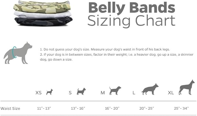 Pet Parents® Washable Belly Bands for Male Dogs (3pack) + Extendrs® of Durable Dog Diapers Male, Premium Male Dog Diapers & Dog Wraps (Medium, Camo)