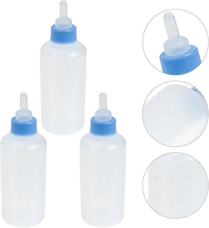 Abaodam 3Pcs Pet Nursing Bottles with Scale for Newborn Kittens and Puppies Easy-Feed Puppy Milk Bottles Reusable Kitten Feeders for Small Pets Convenient and Practical