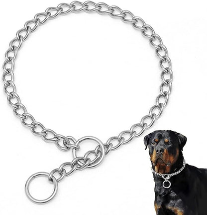 Stainless Steel Slip P Dog Chain Collars for Small Dogs, Link Training CollarMartingale Collars Puppy Chain for XXS Small Medium Large Dogs, XS Silver