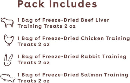 Pupford Freeze Dried Training Treats for Dogs & Puppies, 900+ Limited Ingredient Bites (Meat Bundle)