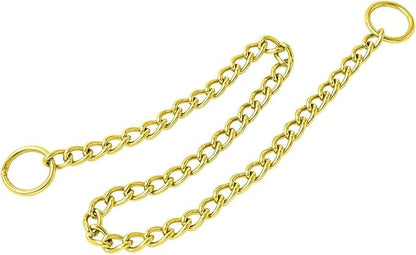 Gold Dog Choker Collar for Medium Dogs Metal Slip Chain Collars Heavy Duty Training Martingale Dog Collars for XXS XS Small Medium Large Breed Pets, M